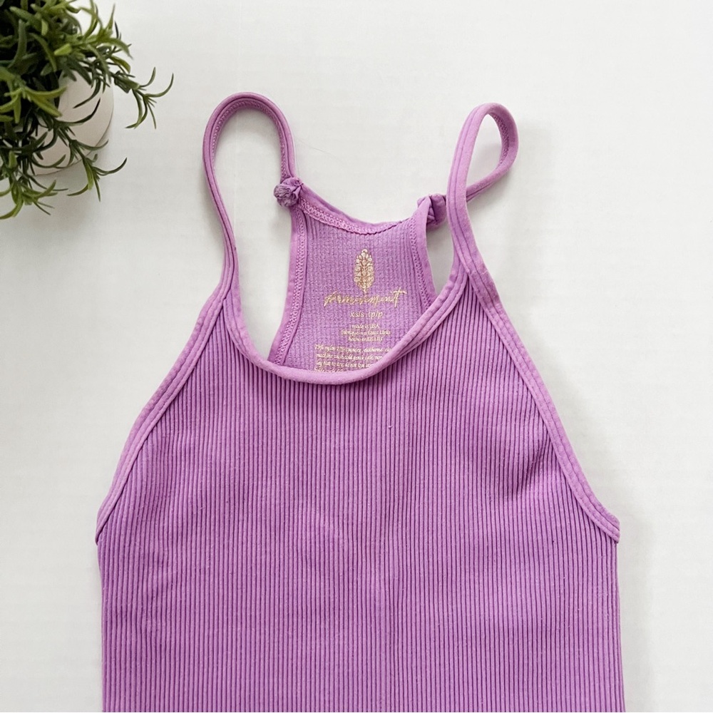 Free People Movement Ribbed Racerback Tank in Purple - Picture 2 of 5